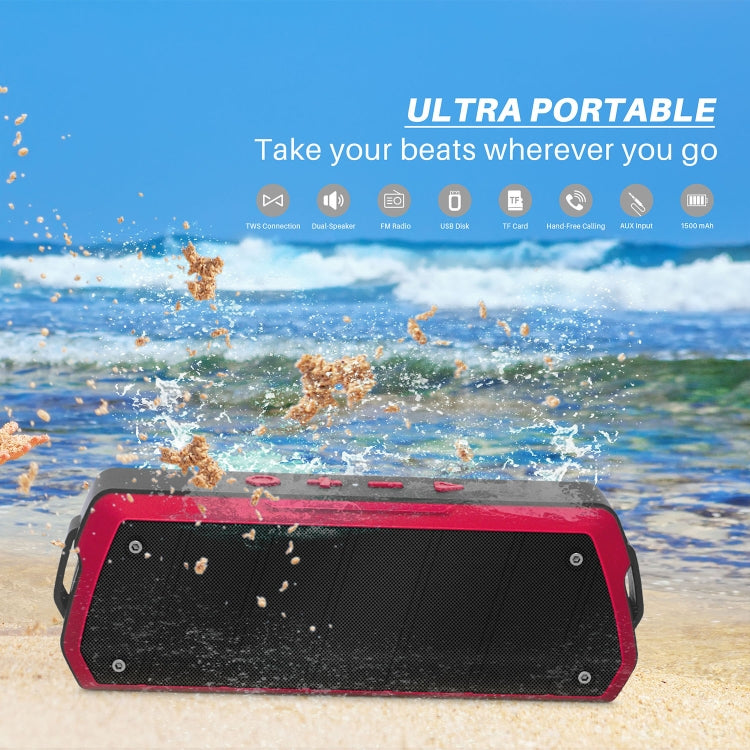 NewRixing NR-5000 IPX5 High Fidelity Bluetooth Speaker, Support Hands-free Call / TF Card / FM / U Disk(Grey) - HoMEdemic™ 