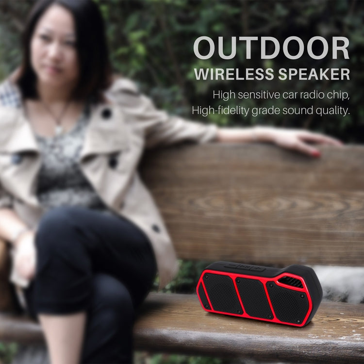 NewRixing NR-5011 Outdoor Portable Bluetooth Speakerr, Support Hands-free Call / TF Card / FM / U Disk(Red) - HoMEdemic™ 