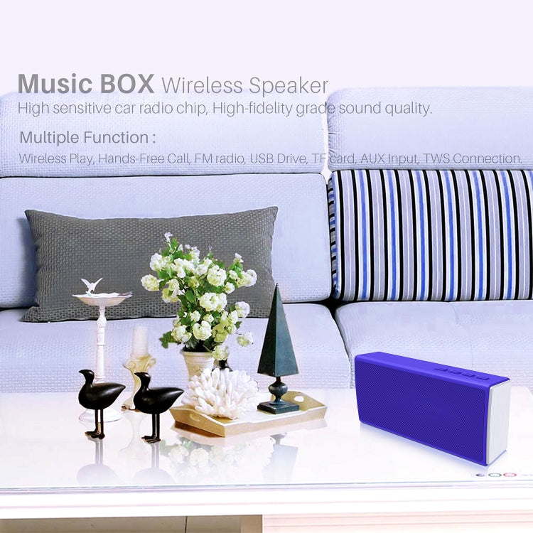 NewRixing NR-5012 Desktop Plating Bluetooth Speakerr, Support Hands-free Call / TF Card / FM / U Disk(Blue) - HoMEdemic™ 