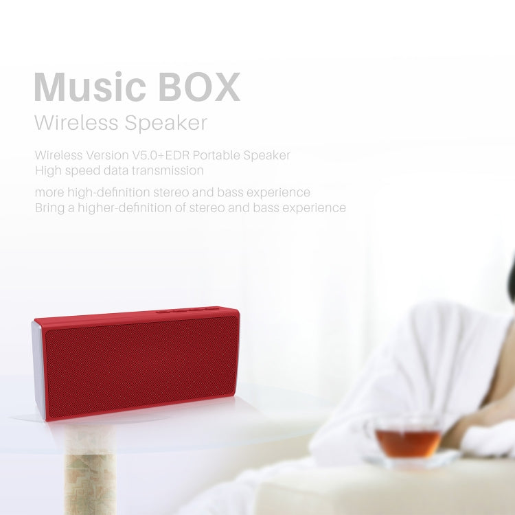 NewRixing NR-5012 Desktop Plating Bluetooth Speakerr, Support Hands-free Call / TF Card / FM / U Disk(Red) - HoMEdemic™ 