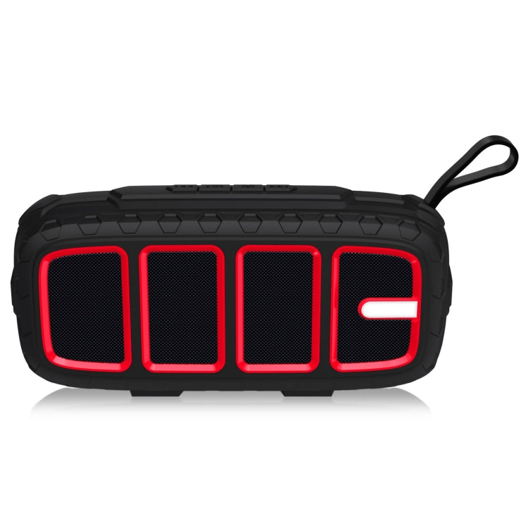 NewRixing NR-5018 Outdoor Portable Bluetooth Speaker, Support Hands-free Call / TF Card / FM / U Disk(Black+Red) - HoMEdemic™ 