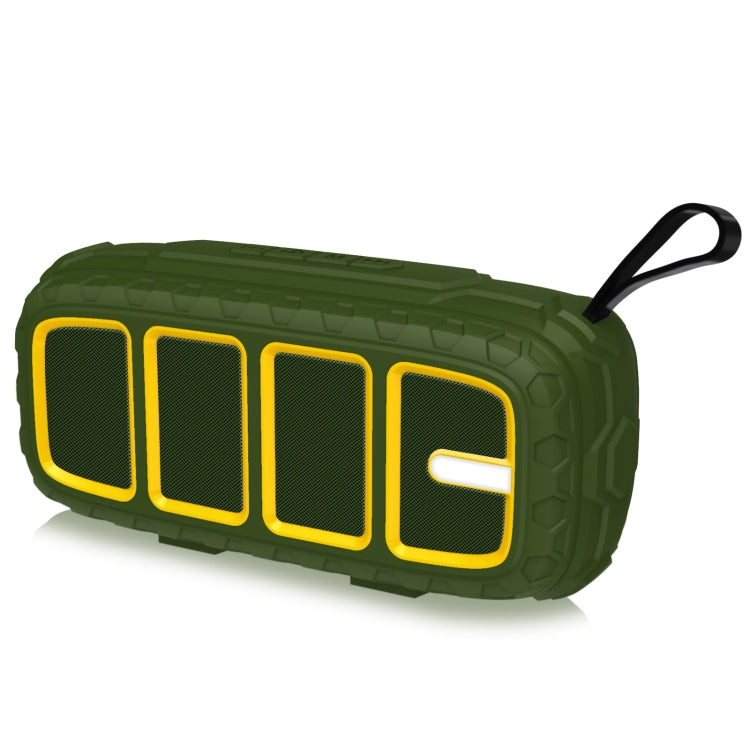 NewRixing NR-5018 Outdoor Portable Bluetooth Speaker, Support Hands-free Call / TF Card / FM / U Disk(Green+Yellow) - HoMEdemic™ 