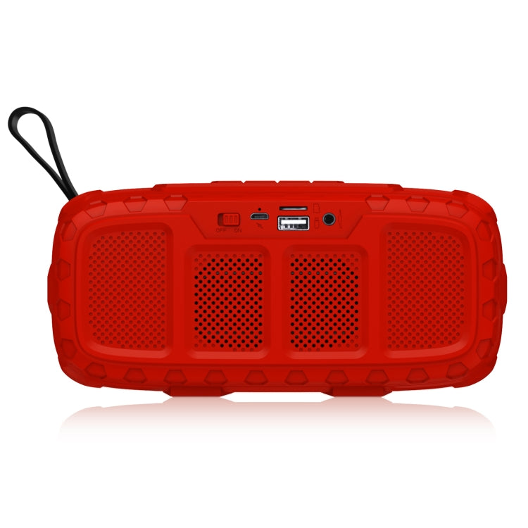 NewRixing NR-5018 Outdoor Portable Bluetooth Speaker, Support Hands-free Call / TF Card / FM / U Disk(Red+Black) - HoMEdemic™ 