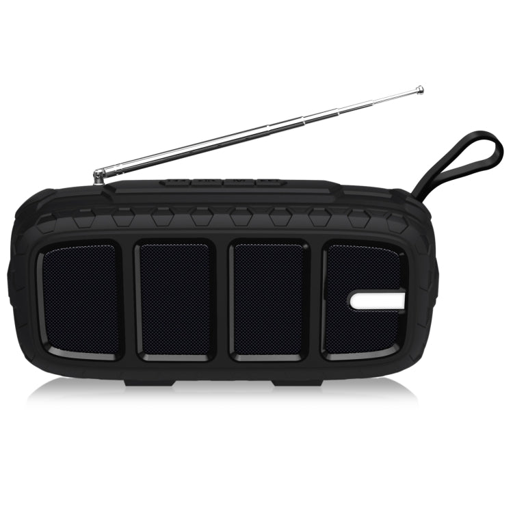 NewRixing NR-5018FM Outdoor Portable Bluetooth Speaker with Antenna, Support Hands-free Call / TF Card / FM / U Disk(Black) - HoMEdemic™ 