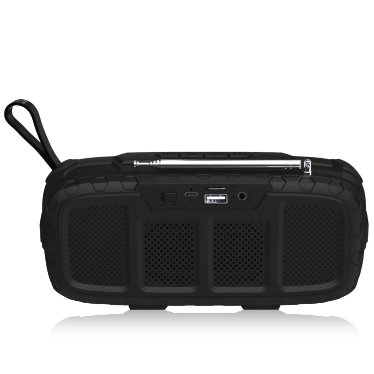 NewRixing NR-5018FM Outdoor Portable Bluetooth Speaker with Antenna, Support Hands-free Call / TF Card / FM / U Disk(Black) - HoMEdemic™ 