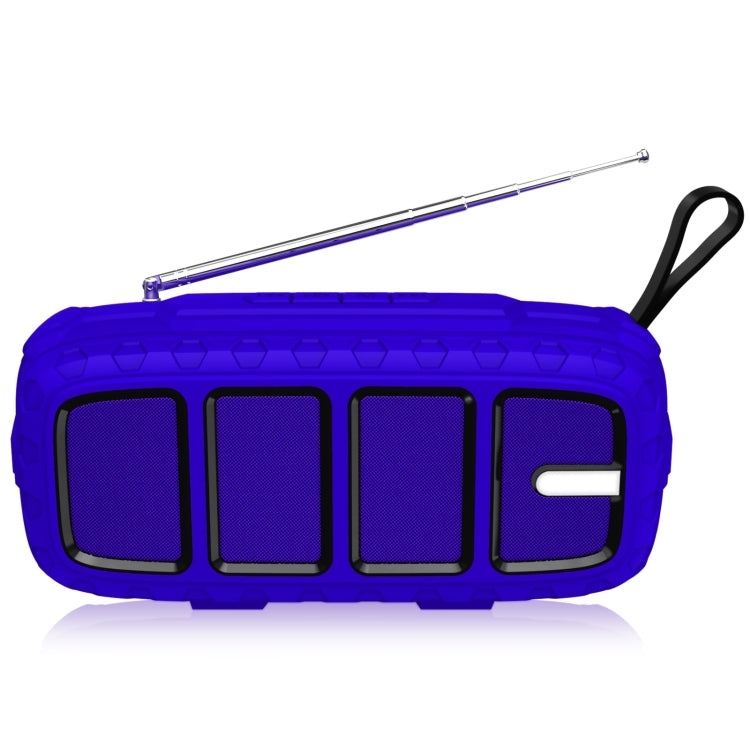 NewRixing NR-5018FM Outdoor Portable Bluetooth Speaker with Antenna, Support Hands-free Call / TF Card / FM / U Disk(Blue+Black) - HoMEdemic™ 
