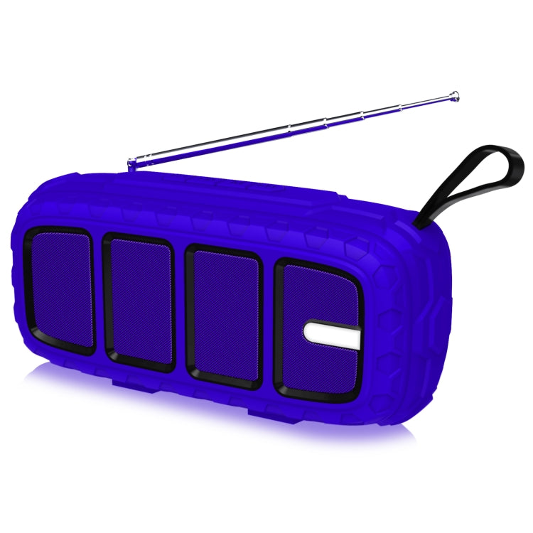 NewRixing NR-5018FM Outdoor Portable Bluetooth Speaker with Antenna, Support Hands-free Call / TF Card / FM / U Disk(Blue+Black) - HoMEdemic™ 