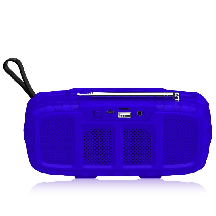 NewRixing NR-5018FM Outdoor Portable Bluetooth Speaker with Antenna, Support Hands-free Call / TF Card / FM / U Disk(Blue+Black) - HoMEdemic™ 