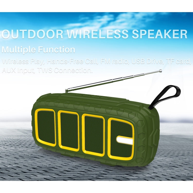 NewRixing NR-5018FM Outdoor Portable Bluetooth Speaker with Antenna, Support Hands-free Call / TF Card / FM / U Disk(Blue+Black) - HoMEdemic™ 