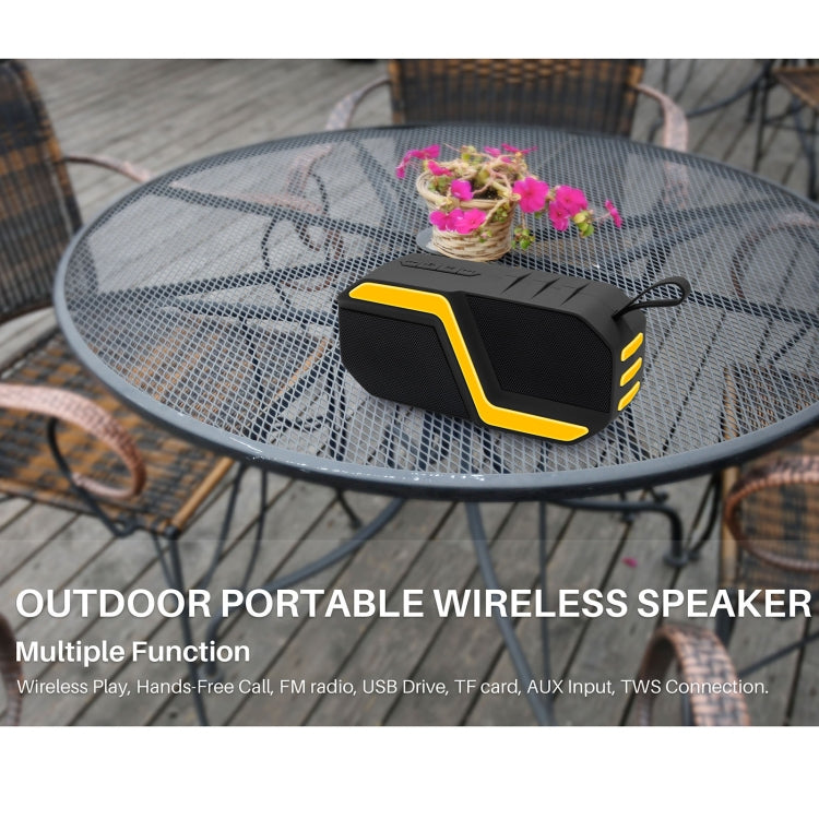 NewRixing NR-5019 Outdoor Portable Bluetooth Speaker, Support Hands-free Call / TF Card / FM / U Disk(Yellow) - HoMEdemic™ 