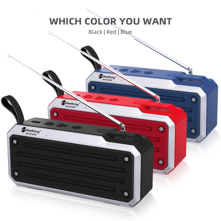 NewRixing NR4018FM TWS Portable Stereo Bluetooth Speaker, Support TF Card / FM / 3.5mm AUX / U Disk / Hands-free Call(Black) - HoMEdemic™ 
