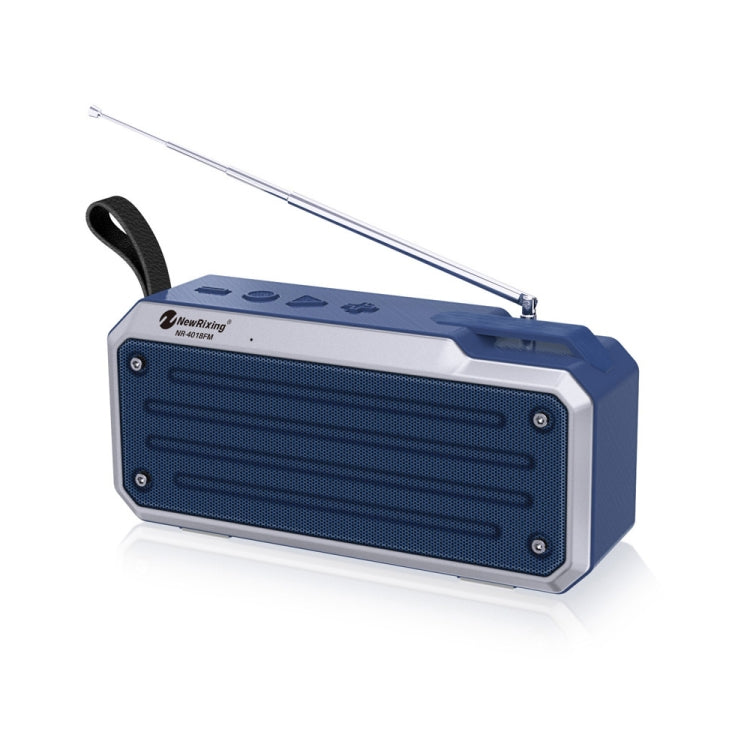 NewRixing NR4018FM TWS Portable Stereo Bluetooth Speaker, Support TF Card / FM / 3.5mm AUX / U Disk / Hands-free Call(Blue) - HoMEdemic™ 