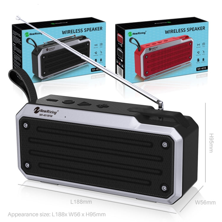 NewRixing NR4018FM TWS Portable Stereo Bluetooth Speaker, Support TF Card / FM / 3.5mm AUX / U Disk / Hands-free Call(Blue) - HoMEdemic™ 