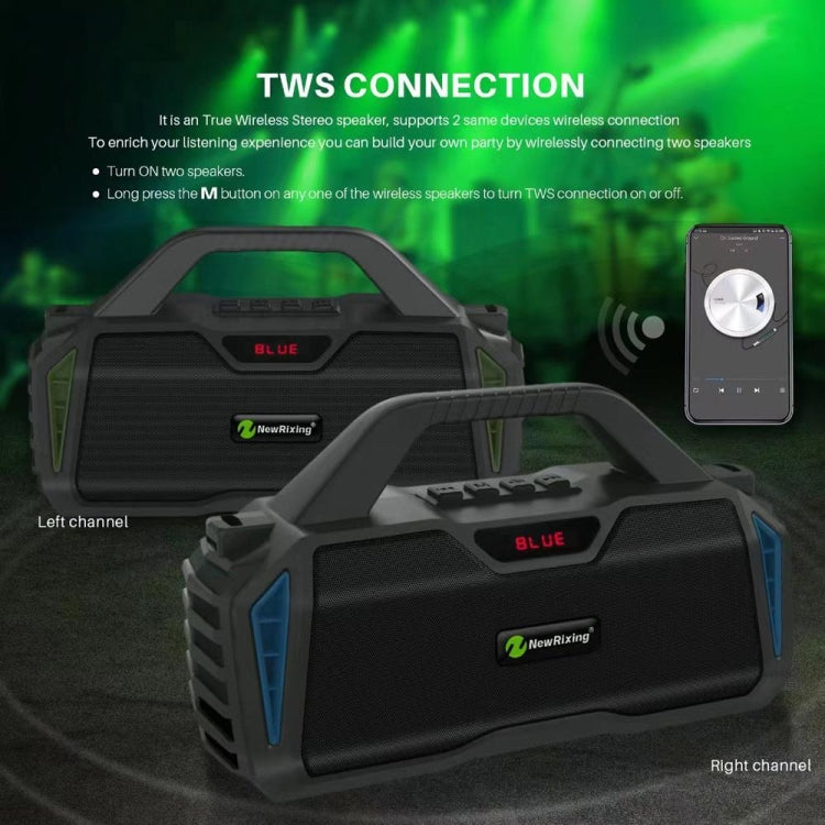 NewRixing NR6011 20W Portable Wireless Bluetooth Speaker TWS Subwoofer(Black) - HoMEdemic™ 
