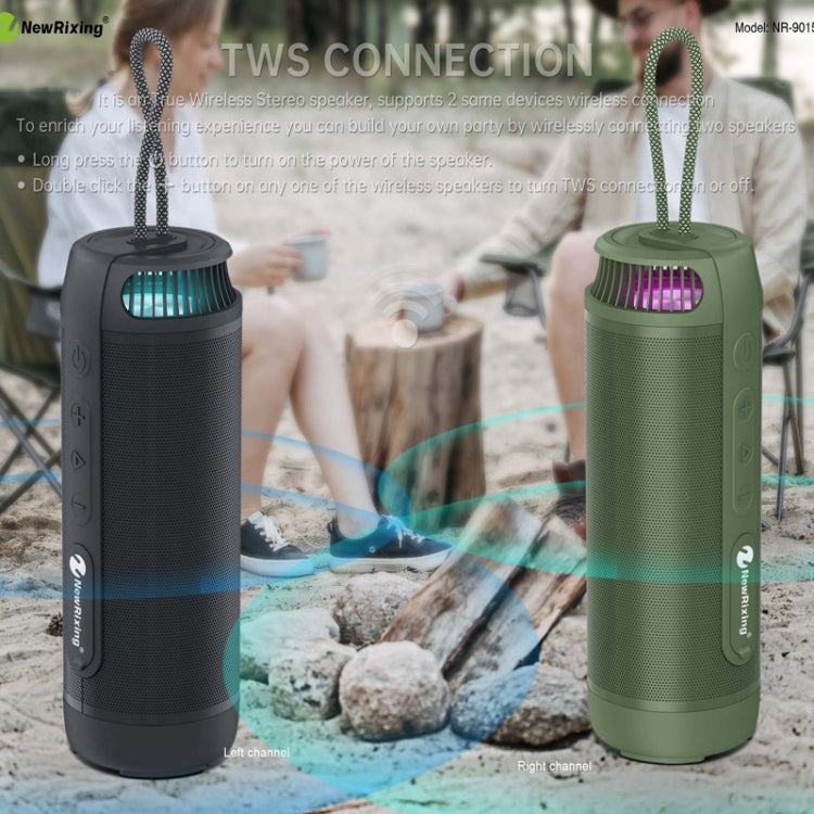 NewRixing NR9015 14W Portable IPX6 Waterproof TWS Stereo Bluetooth Speaker(Blue) - HoMEdemic™ 