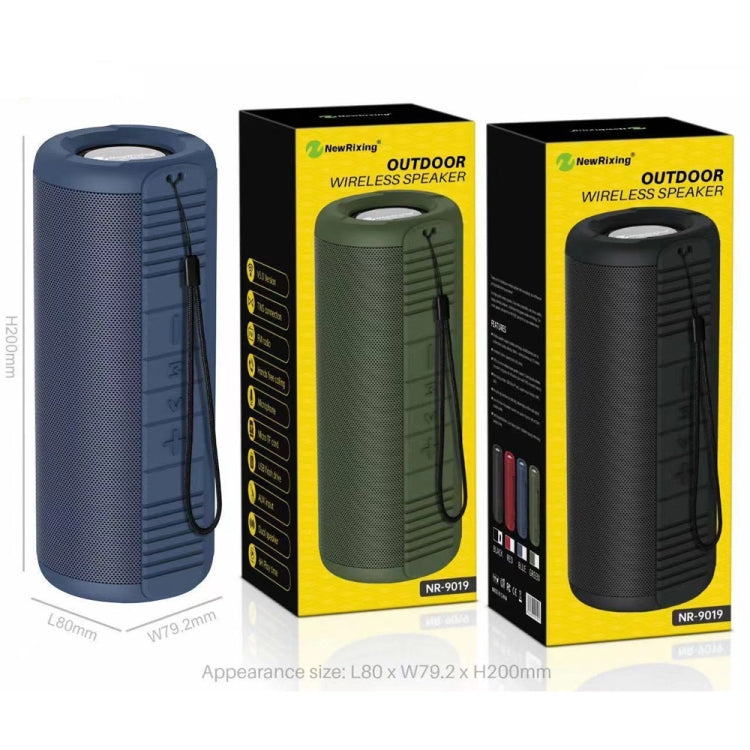 NewRixing NR9019 TWS Portable Stereo Bluetooth Speaker Support TF Card / FM(Blue) - HoMEdemic™ 