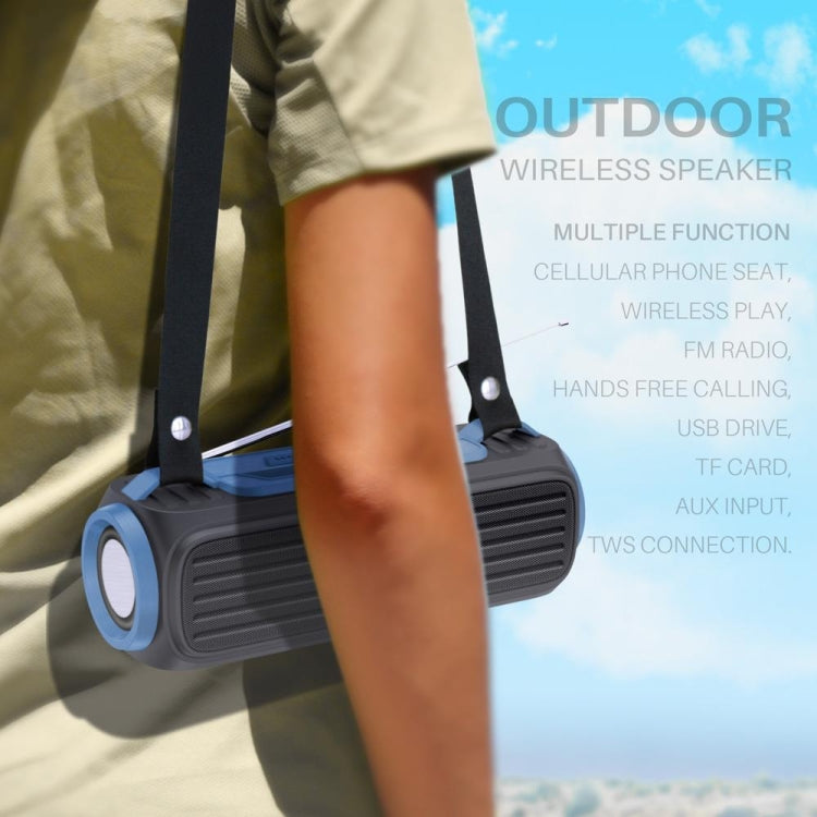 NewRixing NR903F TWS Portable Outdoor Bluetooth Speaker Support TF Card / FM(Black) - HoMEdemic™ 