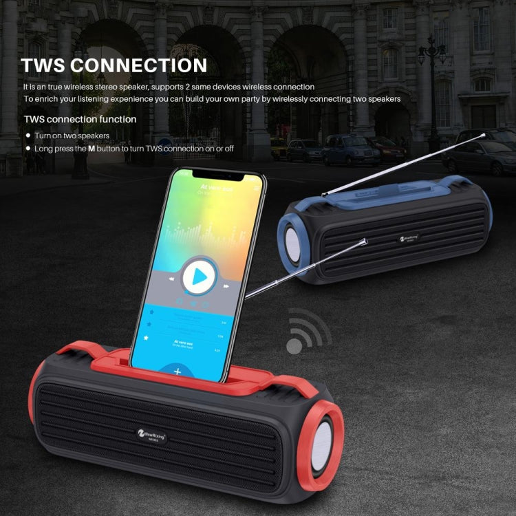 NewRixing NR903F TWS Portable Outdoor Bluetooth Speaker Support TF Card / FM(Red) - HoMEdemic™ 