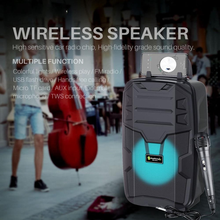 NewRixing NRG401C Outdoor Portable Karaoke Wireless Speaker High-Power Audio Amplifier No Mic(Black) - HoMEdemic™ 