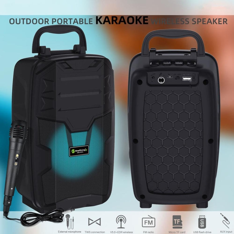 NewRixing NRG401C Outdoor Portable Karaoke Wireless Speaker High-Power Audio Amplifier No Mic(Black) - HoMEdemic™ 
