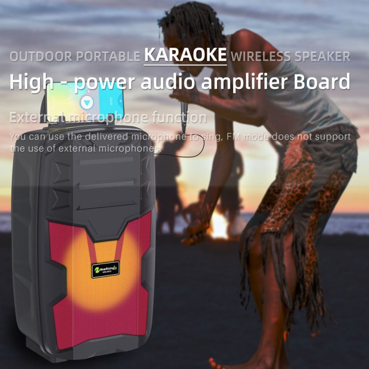 NewRixing NRG401C Outdoor Portable Karaoke Wireless Speaker High-Power Audio Amplifier With Mic(Blue) - HoMEdemic™ 