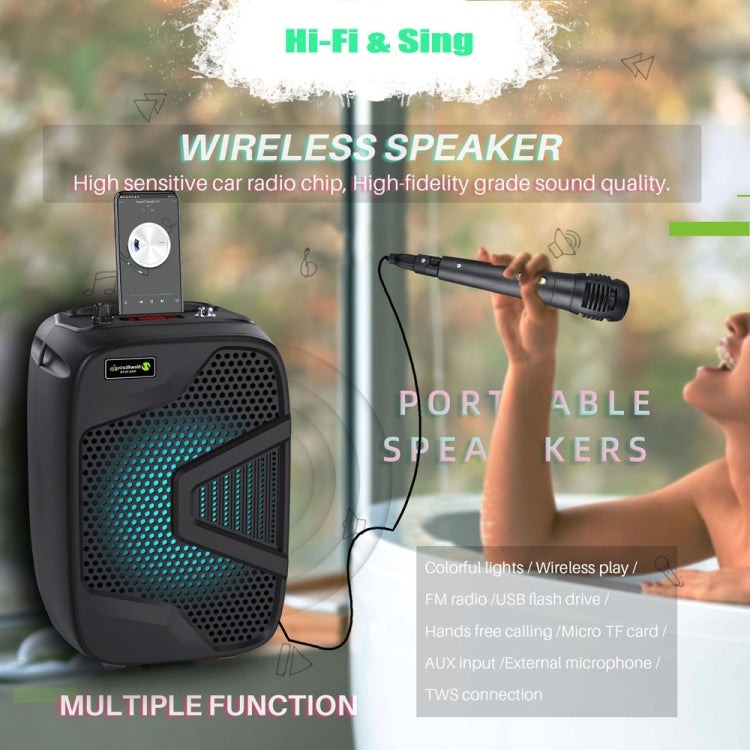 NewRixing NRG501B Outdoor Karaoke Wireless Speaker High-Power Audio Amplifier No Mic - HoMEdemic™ 