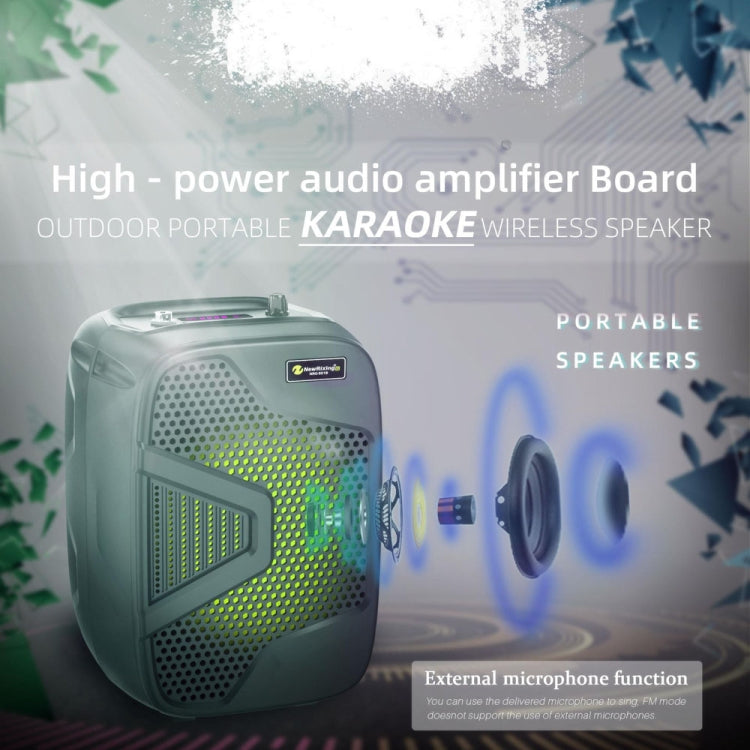 NewRixing NRG501B Outdoor Karaoke Wireless Speaker High-Power Audio Amplifier With Mic - HoMEdemic™ 