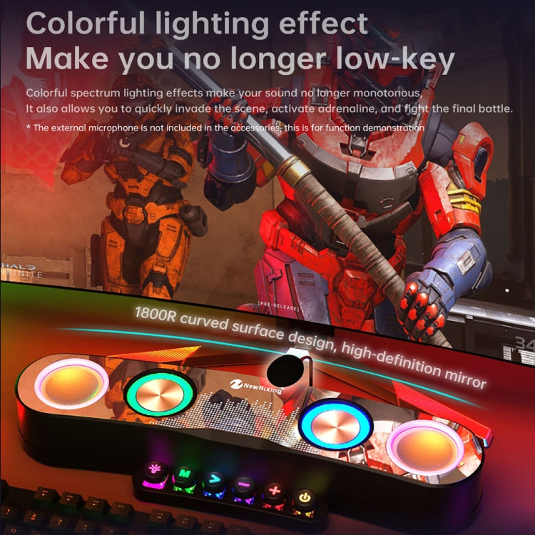 Newrixing NR555 Desktop Colorful LED Gaming Bluetooth Speaker Support TF & FM - HoMEdemic™ 