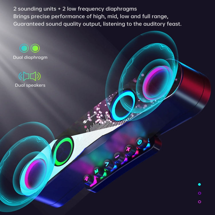 Newrixing NR555 Desktop Colorful LED Gaming Bluetooth Speaker Support TF & FM - HoMEdemic™ 
