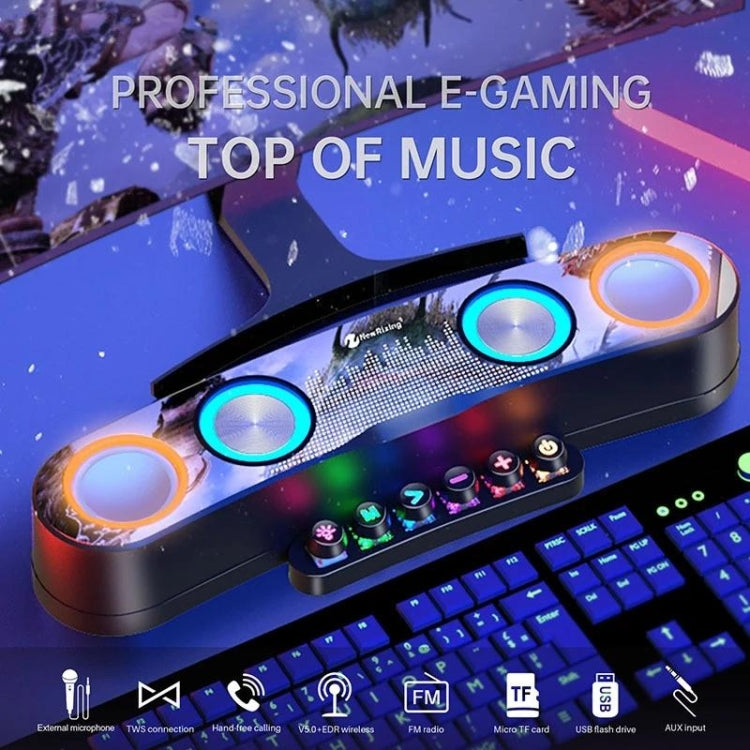 Newrixing NR555 Desktop Colorful LED Gaming Bluetooth Speaker Support TF & FM - HoMEdemic™ 