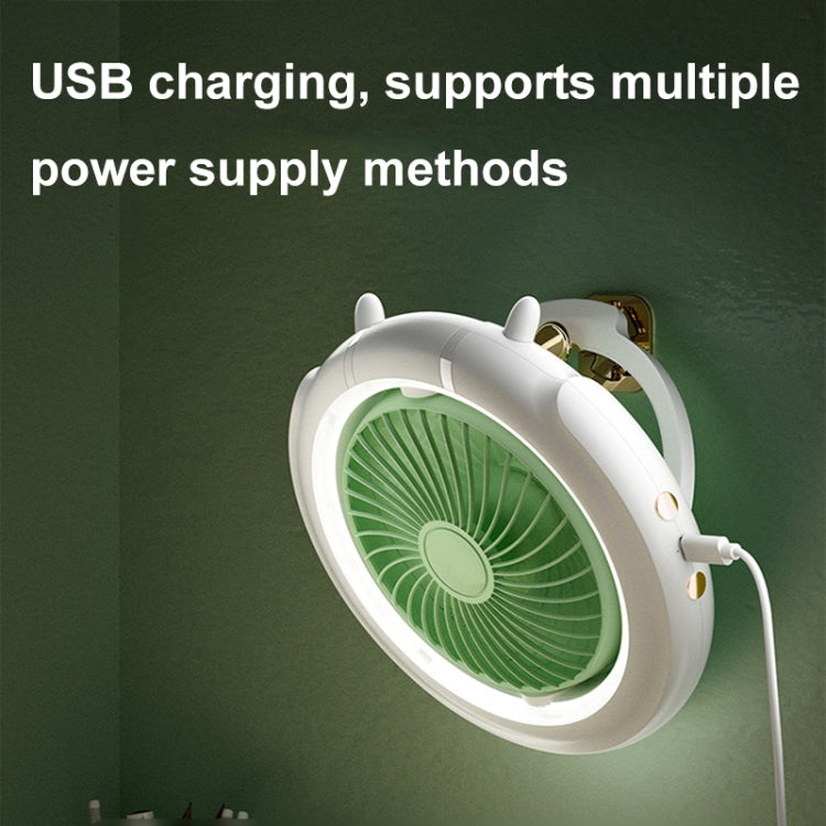 Night Light Desktop Folding Fan Outdoor Camping Hanging Mini Fan, Color: Green Basic - HoMEdemic™ 
