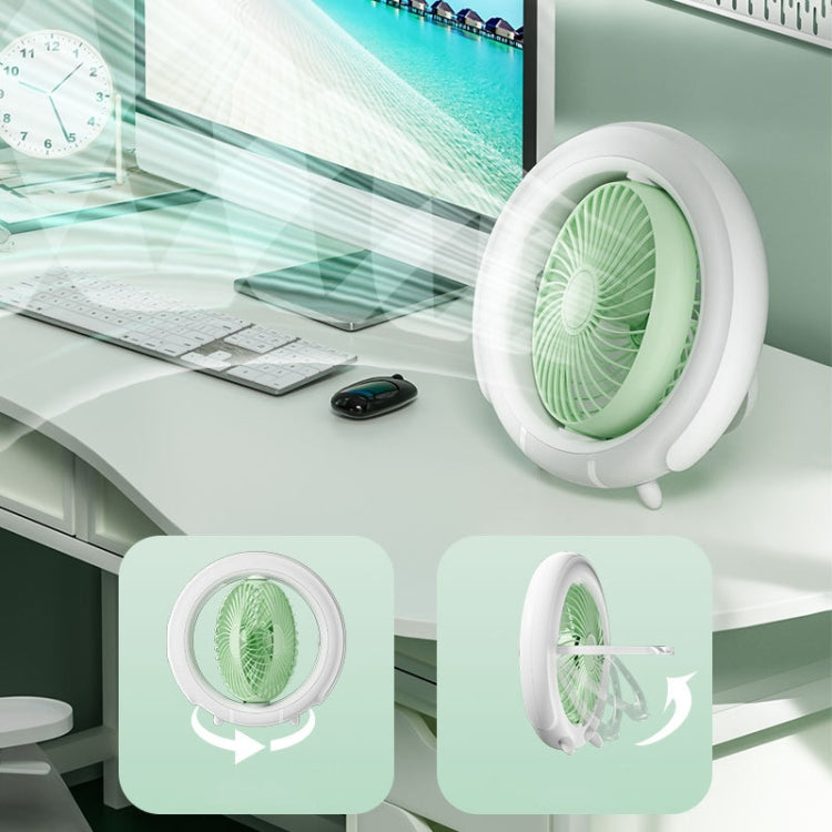 Night Light Desktop Folding Fan Outdoor Camping Hanging Mini Fan, Color: Green Basic - HoMEdemic™ 