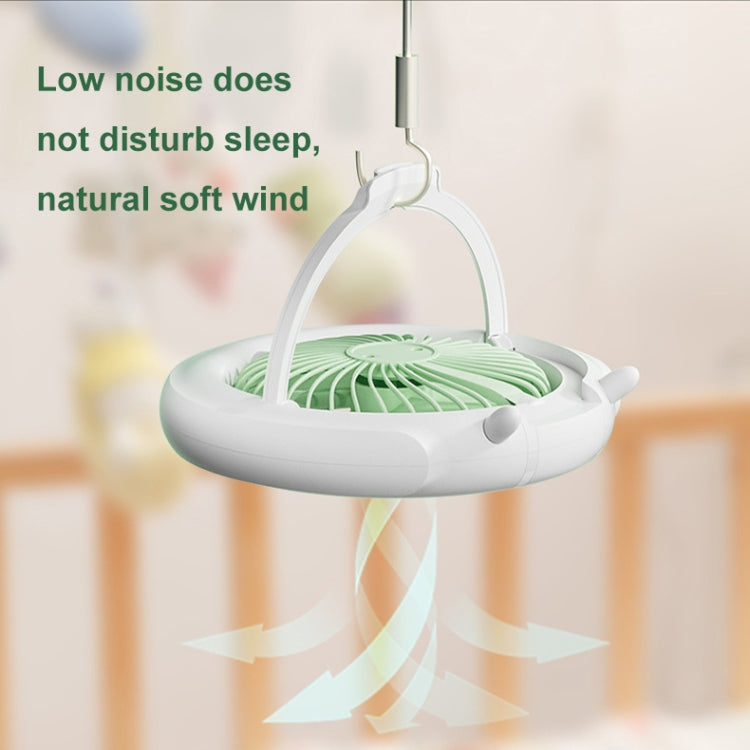 Night Light Desktop Folding Fan Outdoor Camping Hanging Mini Fan, Color: Green Upgraded - HoMEdemic™ 