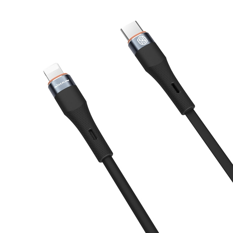 Nillkin 2.4A USB-C/Type-C to 8 Pin Silicone Data Cable, Length: 1.2m(Black) - HoMEdemic™ 