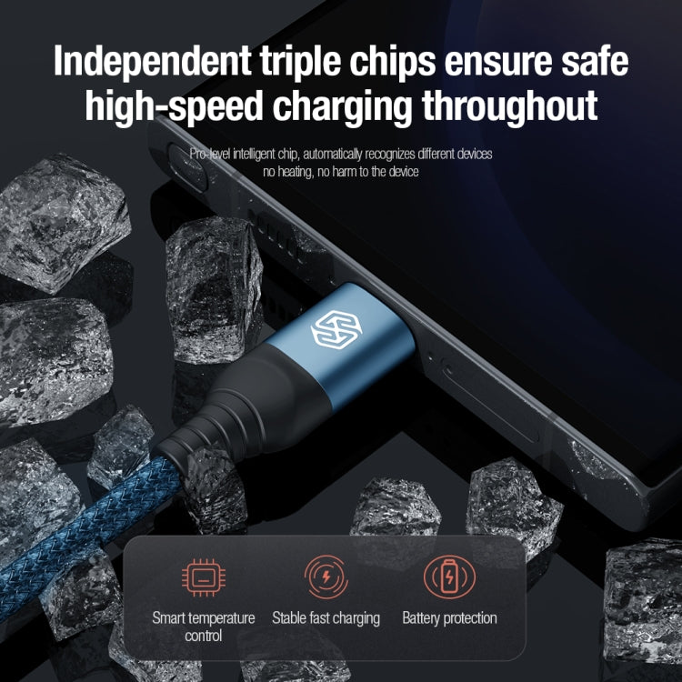 Nillkin Swift Pro 1m 3 in 1 USB to 8 Pin + Type-C + Micro USB Fast Charging Cable(Blue) - HoMEdemic™ 