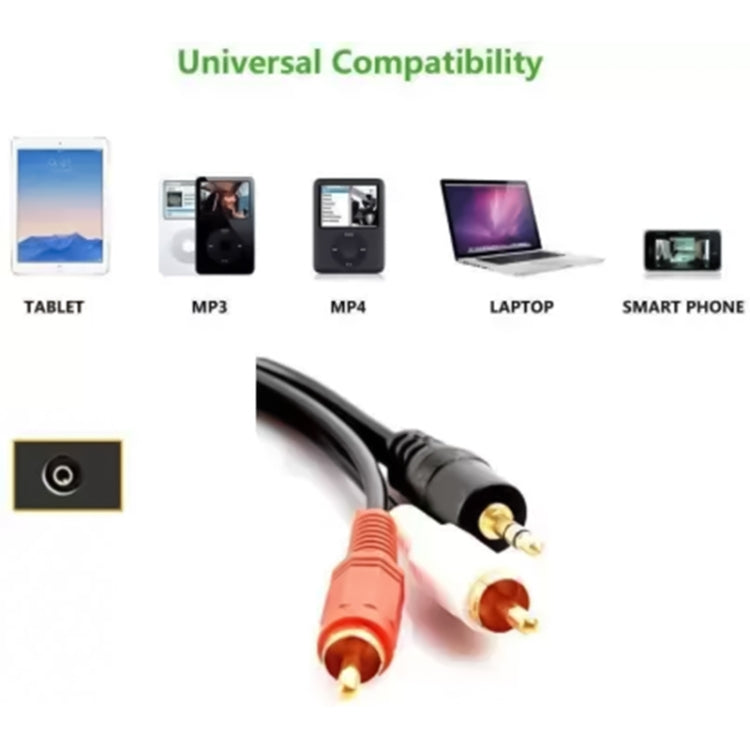 Normal Quality Jack 3.5mm Stereo to RCA Male Audio Cable, Length: 1.5m, Length: 1.5m - HoMEdemic™ 