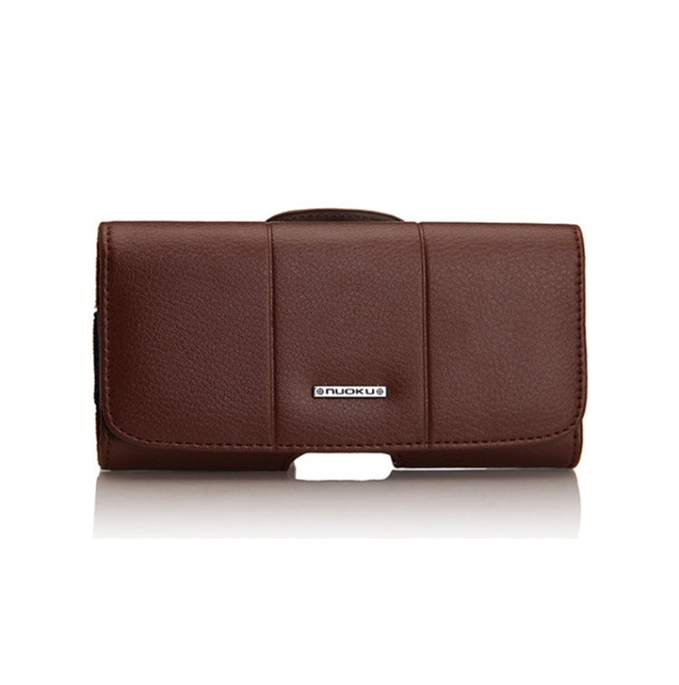 Nuoku Magnetic Flaps Leather Belt Case For Smart Phones, Size: 17.3 x 8 x 2.5cm  6.7 Inch(Brown) - HoMEdemic™ 