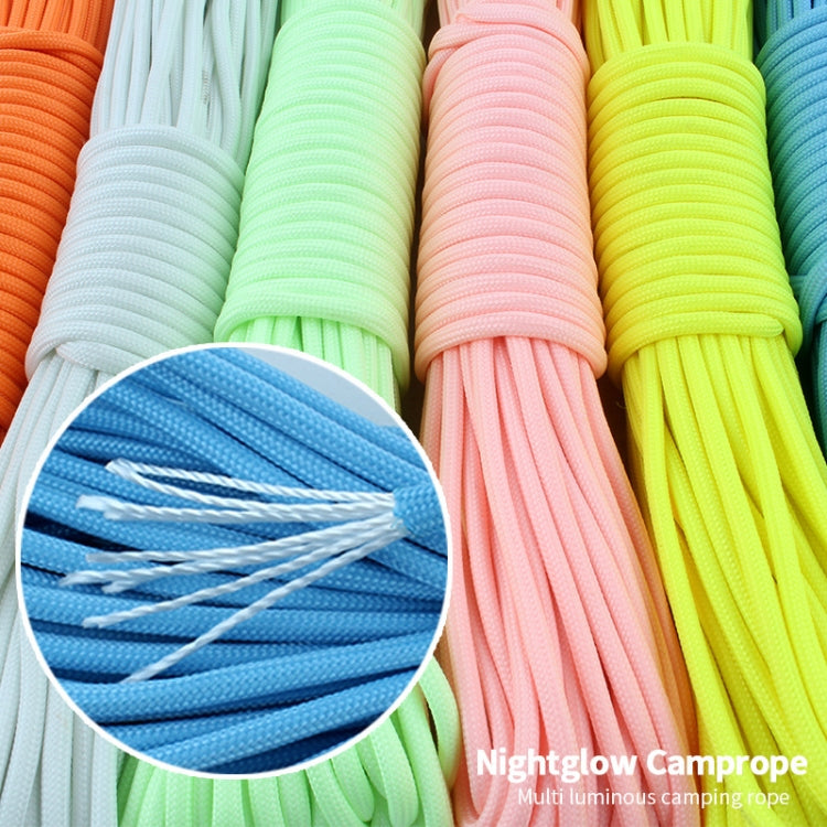 20m 9-Core Nylon+Polyester Full-light Outdoor Camping Tent Rescue Bundled Fluorescent Climbing Rope, 20m White, 20m Yellow, 20m Pink, 20m Green