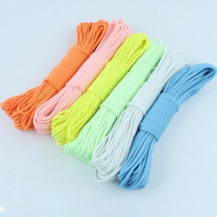 20m 9-Core Nylon+Polyester Full-light Outdoor Camping Tent Rescue Bundled Fluorescent Climbing Rope, 20m White, 20m Yellow, 20m Pink, 20m Green