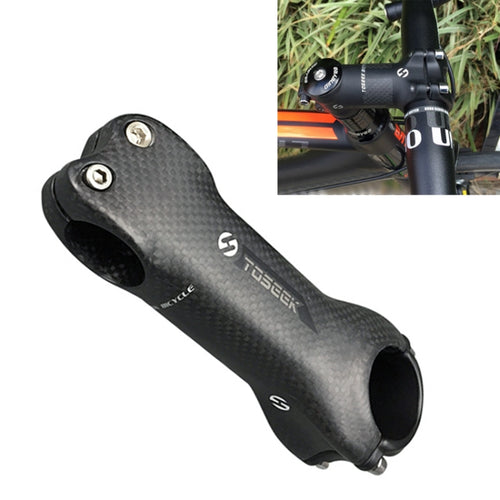 TOSEEK All Carbon Fiber 3KUD Texture Road Mountain Bike Ultra-light Handlebar Stem Riser Faucet, Size: 6 Degree, 110mm (Matte) - HoMEdemic™ 