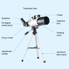 WR852 16x/66x70 High Definition High Times Astronomical Telescope with Tripod, 66x70 Blue - HoMEdemic™ 