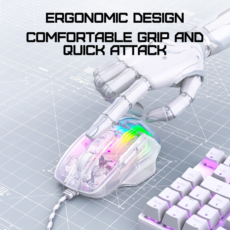 ONIKUMA CW923 RGB Lighting Wired Mouse(Transparent) - HoMEdemic™ 