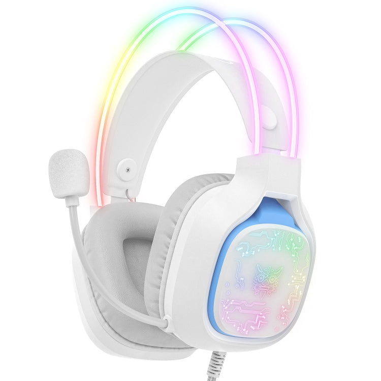 ONIKUMA X22 USB + 3.5mm Colorful Light Wired Gaming Headset with Mic, Cable length: 1.8m(White) - HoMEdemic™ 