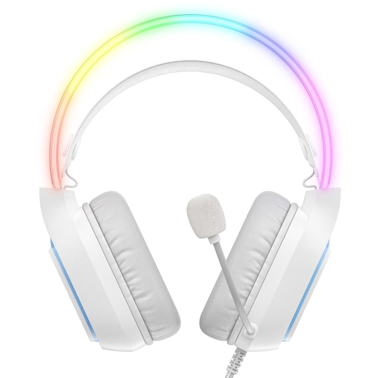 ONIKUMA X22 USB + 3.5mm Colorful Light Wired Gaming Headset with Mic, Cable length: 1.8m(White) - HoMEdemic™ 