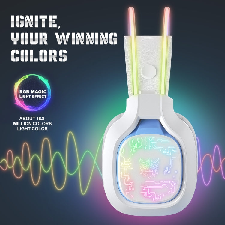 ONIKUMA X22 USB + 3.5mm Colorful Light Wired Gaming Headset with Mic, Cable length: 1.8m(White) - HoMEdemic™ 