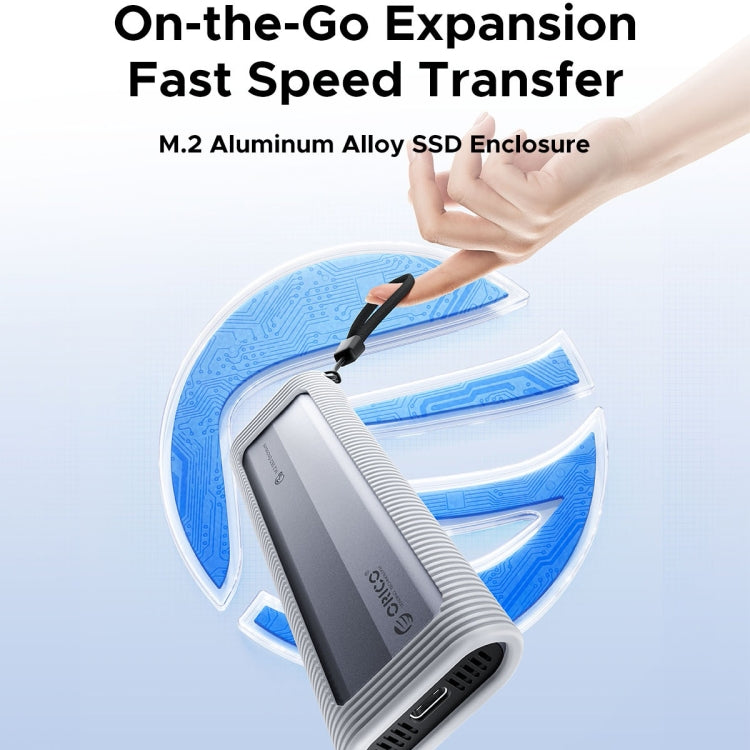ORICO AXM2-G2-GY-BP M.2 NVMe SSD Enclosure with Silicone Protective Case & Type-C Cable - HoMEdemic™ 