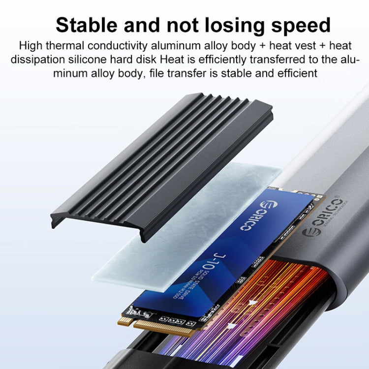 ORICO AXM2S-G2 10Gbps M.2 NVMe SSD Enclosure with 2 in 1 Type-C + USB-A Data Cable - HoMEdemic™ 