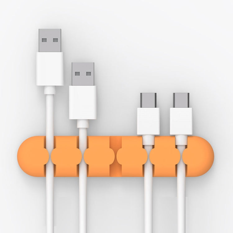 ORICO CBS5 Silicone Material Desktop Cable Manager Winder Fixer, Size: 9.6*2*1.2cm(Orange) - HoMEdemic™ 