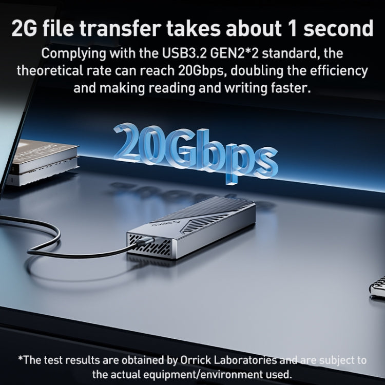 ORICO CNM2-G20 20Gbps M.2 NVMe SSD Enclosure(Grey) - HoMEdemic™ 
