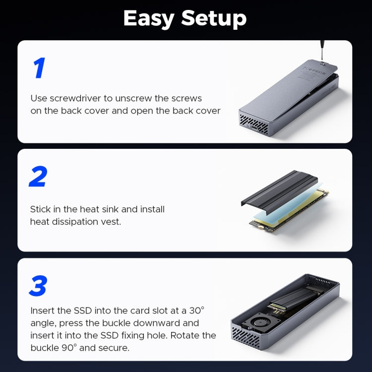 ORICO CNM2-U4 40Gbps USB4 M.2 NVMe SSD Enclosure(Grey) - HoMEdemic™ 